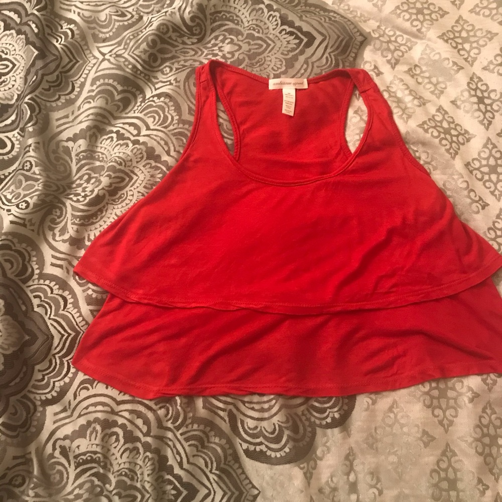 Flare tank crop top 😻